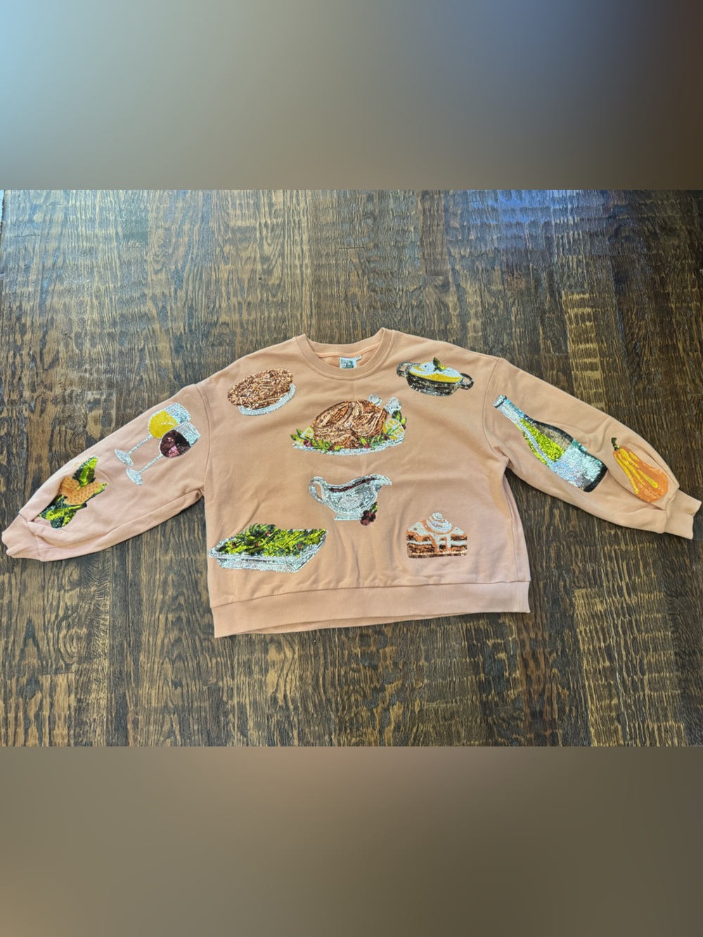 QUEEN OF SPARKLES - Thanksgiving food sweatshirt. Excellent condition